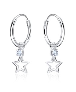 CZ Silver Hoop Earring HO-1661